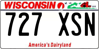 WI license plate 727XSN
