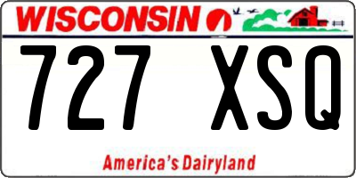 WI license plate 727XSQ