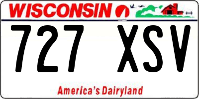 WI license plate 727XSV