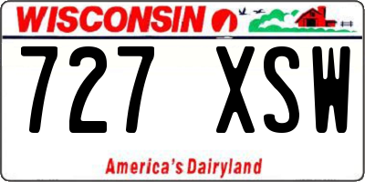 WI license plate 727XSW