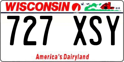 WI license plate 727XSY