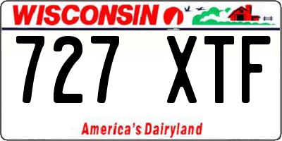 WI license plate 727XTF