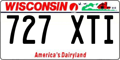 WI license plate 727XTI