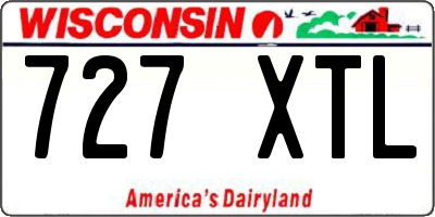 WI license plate 727XTL