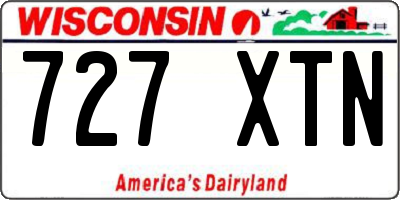 WI license plate 727XTN