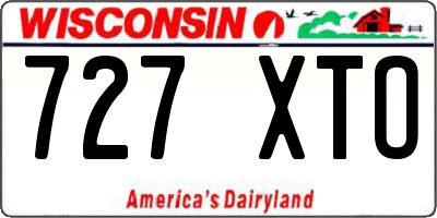 WI license plate 727XTO