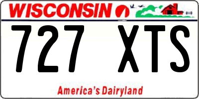 WI license plate 727XTS