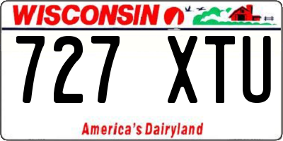 WI license plate 727XTU