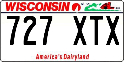 WI license plate 727XTX