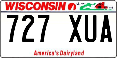WI license plate 727XUA