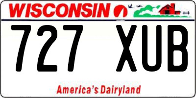 WI license plate 727XUB