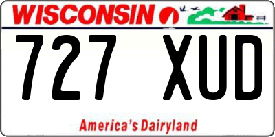 WI license plate 727XUD