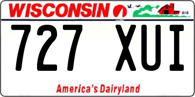 WI license plate 727XUI