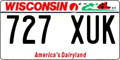 WI license plate 727XUK