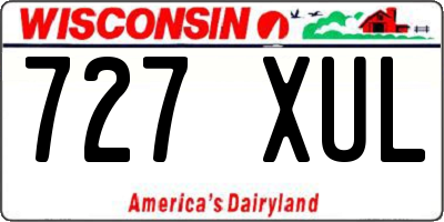 WI license plate 727XUL