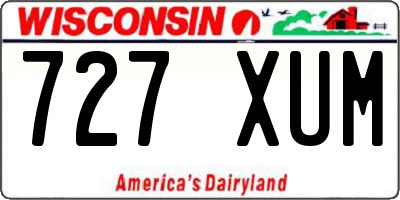 WI license plate 727XUM