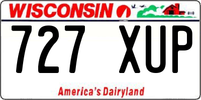 WI license plate 727XUP