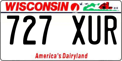 WI license plate 727XUR