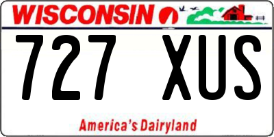 WI license plate 727XUS