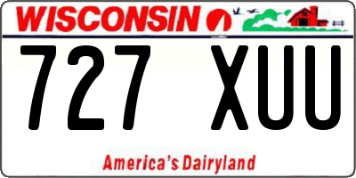 WI license plate 727XUU