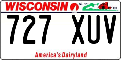 WI license plate 727XUV