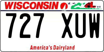 WI license plate 727XUW