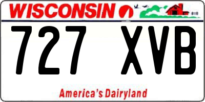 WI license plate 727XVB