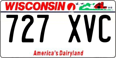 WI license plate 727XVC