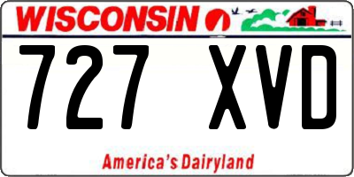 WI license plate 727XVD