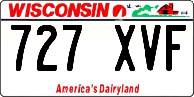 WI license plate 727XVF