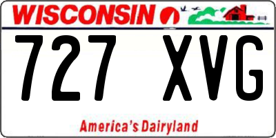 WI license plate 727XVG