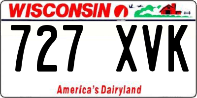 WI license plate 727XVK