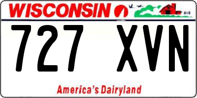 WI license plate 727XVN