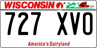 WI license plate 727XVO