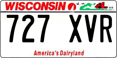 WI license plate 727XVR