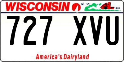 WI license plate 727XVU