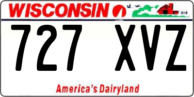 WI license plate 727XVZ