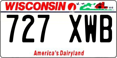 WI license plate 727XWB