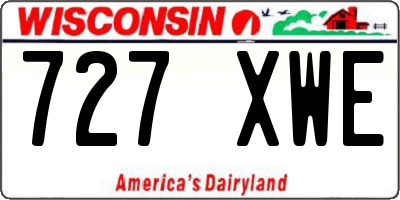 WI license plate 727XWE