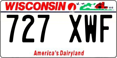 WI license plate 727XWF