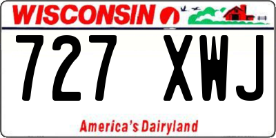 WI license plate 727XWJ
