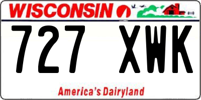 WI license plate 727XWK