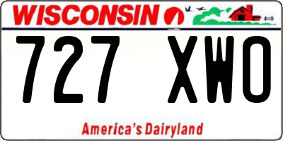 WI license plate 727XWO