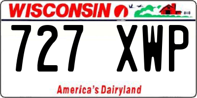 WI license plate 727XWP