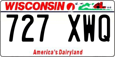 WI license plate 727XWQ