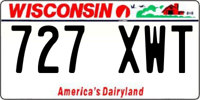 WI license plate 727XWT
