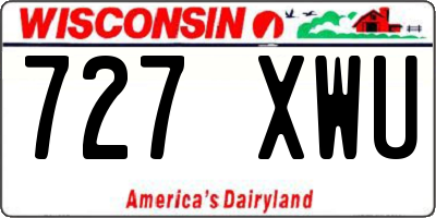 WI license plate 727XWU