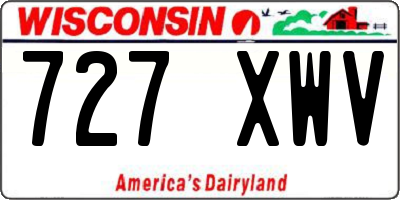WI license plate 727XWV