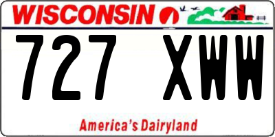 WI license plate 727XWW
