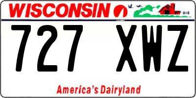 WI license plate 727XWZ
